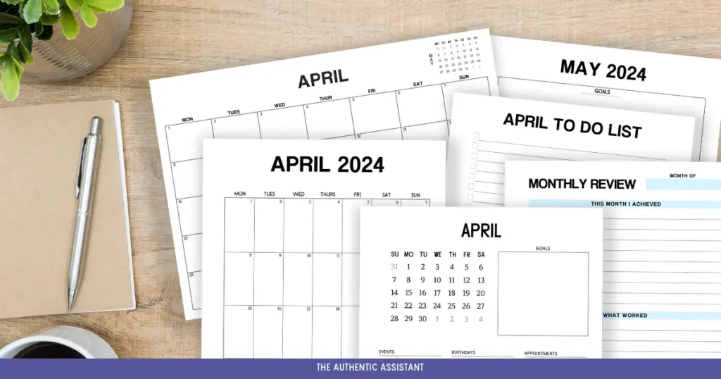 April 2024 Free Printables