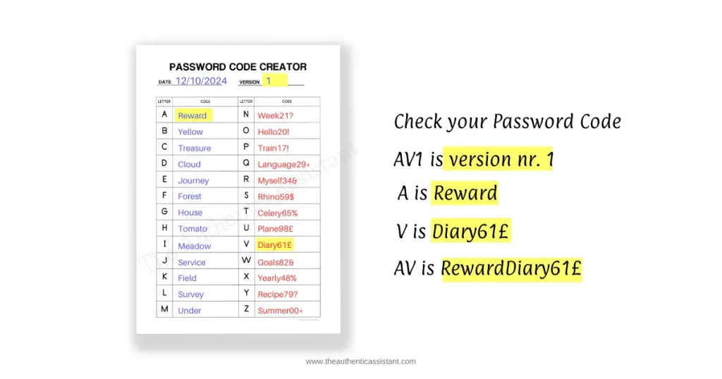 Example how to use your password code