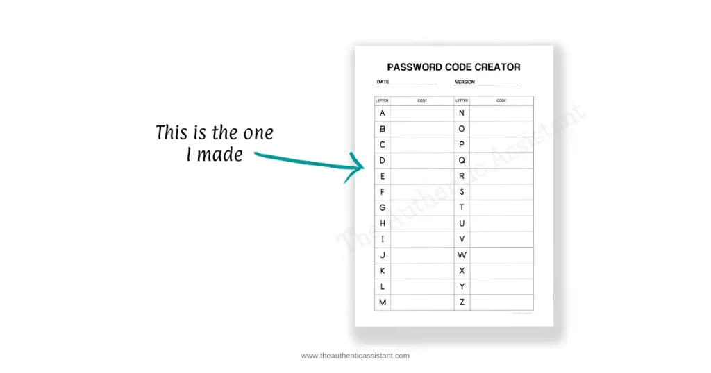 This is one I made. My password code creator