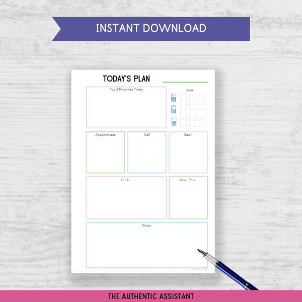 A printable daily planner template