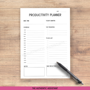 Productivity planner template