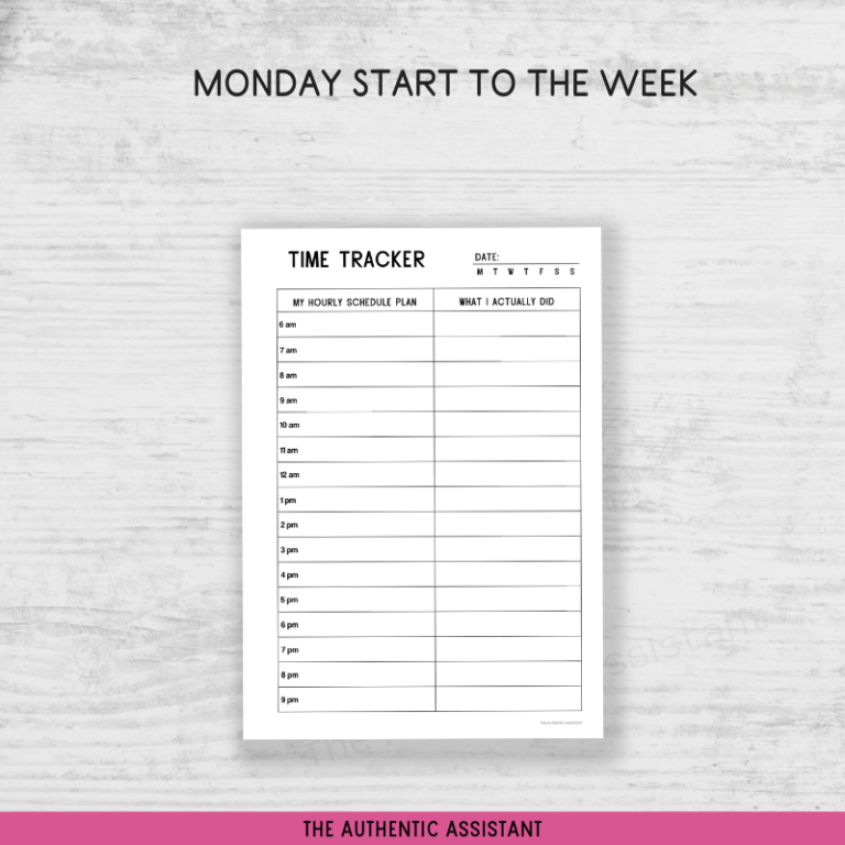 Time Tracker Template - The Authentic Assistant