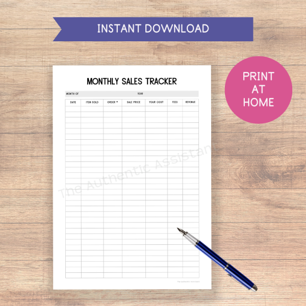 instant download your sales tracker and print at home. For personal use only.