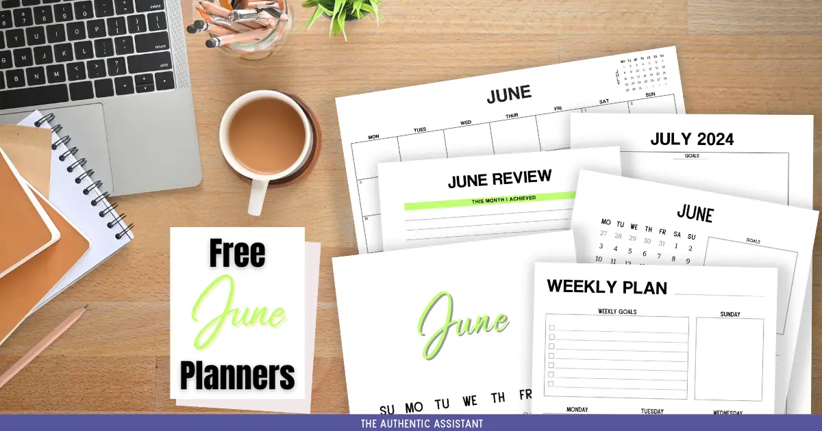 Free June 2024 printable planners. click here to download