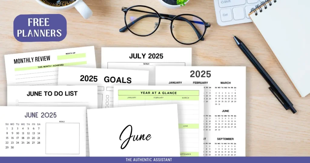 Free June Printable planner selection.