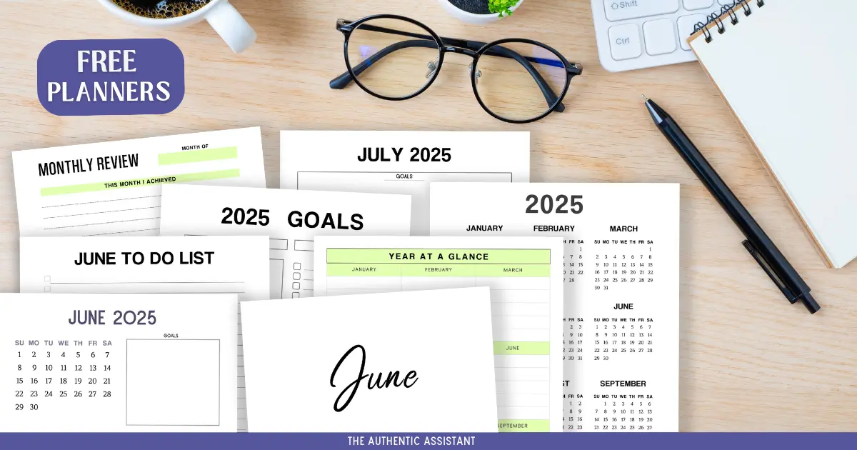 Free June Printable planner selection.