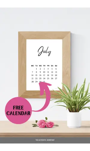Free July Calendar